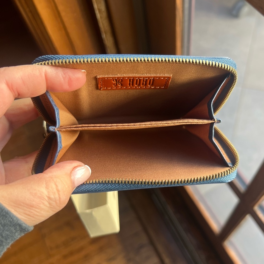 HOBO Move Genuine Leather Womens Mini Wallet Atlantis Blue One Size - Picture 4 of 5